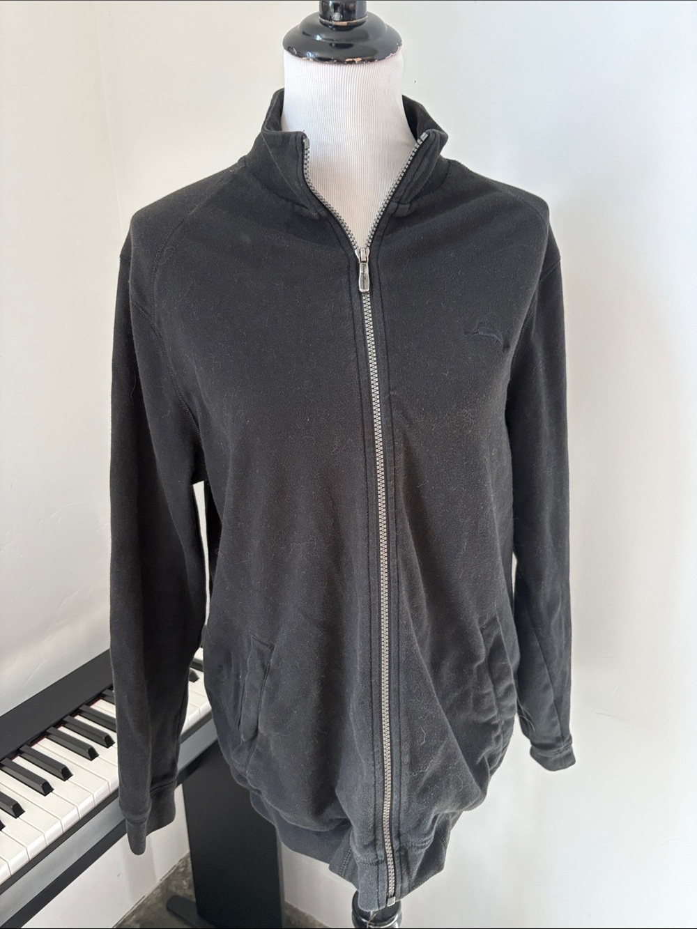 Men's TOMMY BAHAMA Black Full-Zip Sweater Jacket